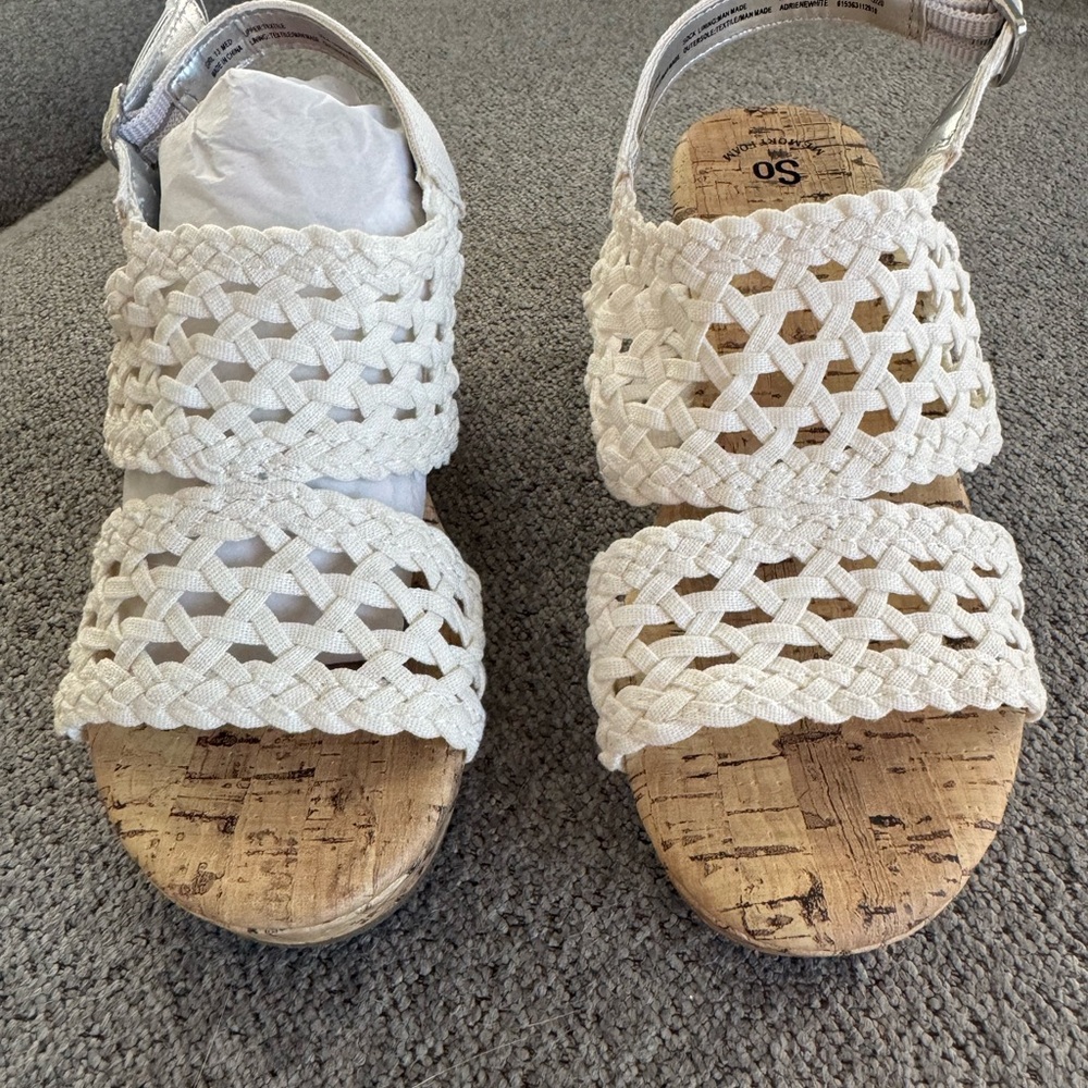 SO Kids White Woven Sandals